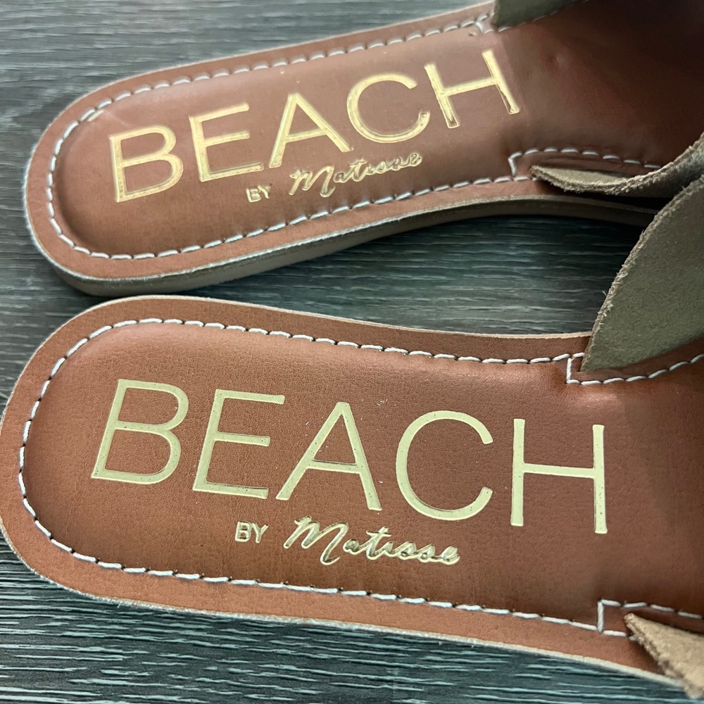 Beach by Matisse Women's 7M Zebra Metallic Gold and Tan Slide Sandals Shoes - Picture 2 of 4